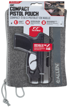 Allen 3625 Pistol Pouch Gray Polyester Lockable Zipper & Fleece Lining 5x7 Interior — view 3