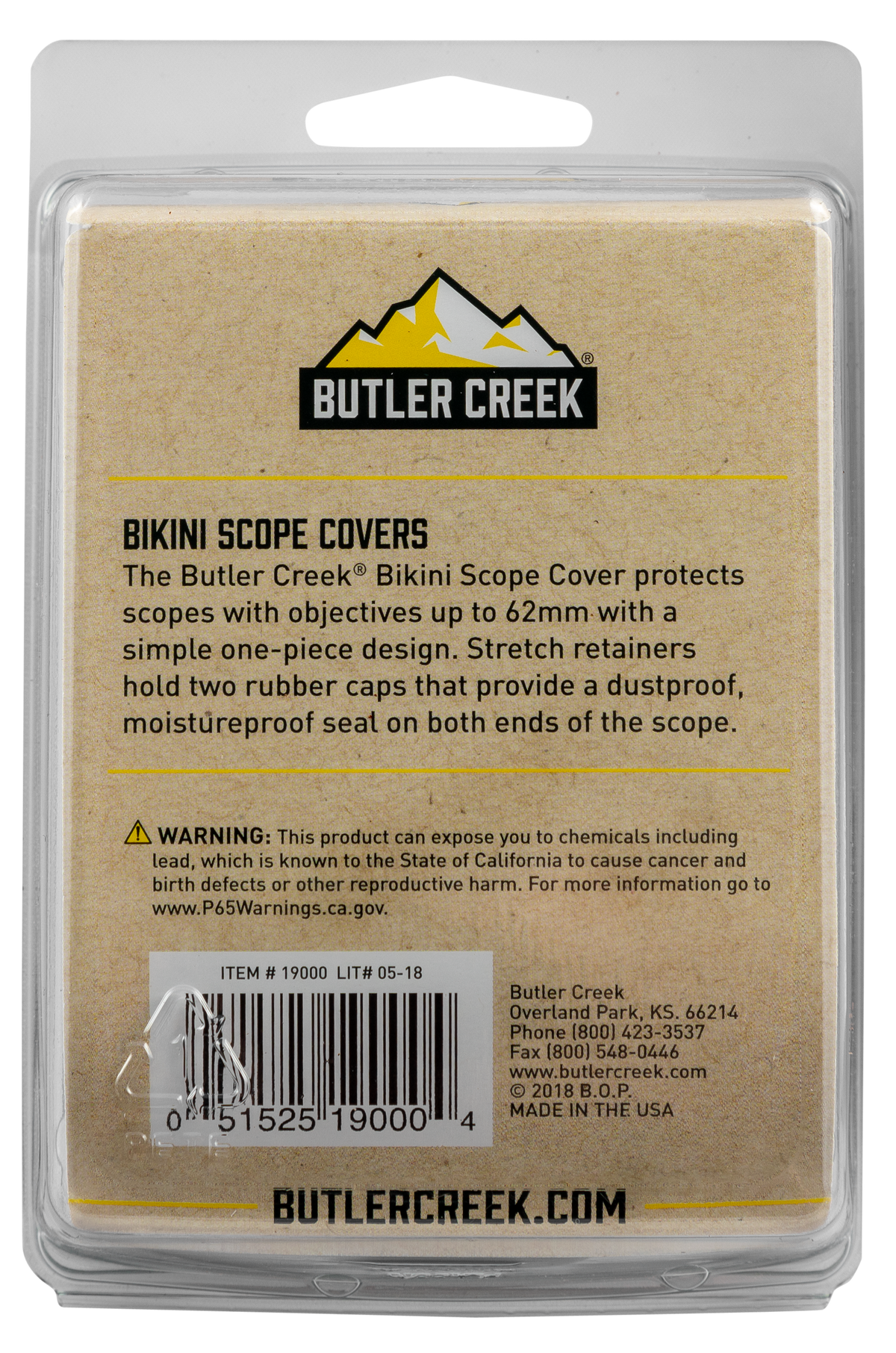 Butler Creek 19000 Bikini Scope Cover - Up To 62mm Objective - Slip-On Rubber - Black — view 3