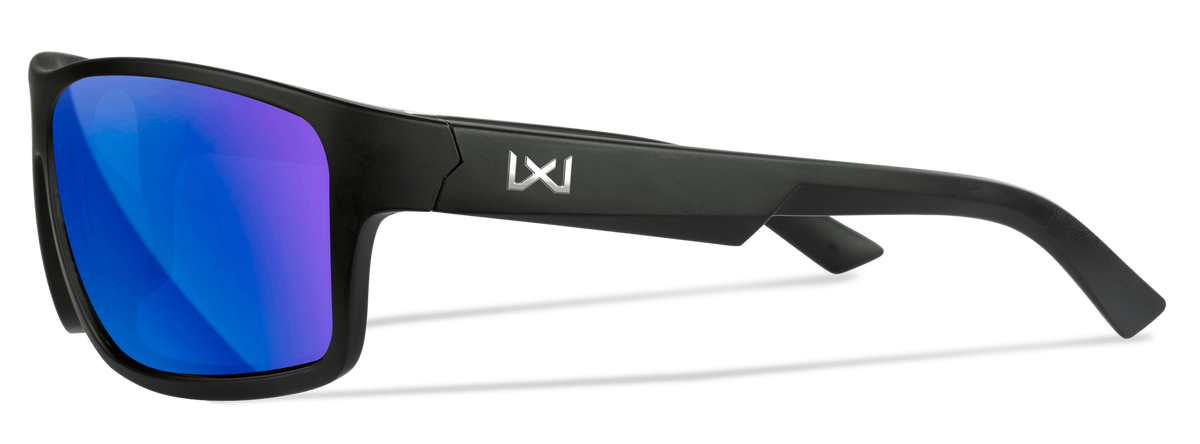 Wiley X WX Peak XL CAPTIVATE Polarized Blue Mirror Lens Matte Black Frame Safety Glasses — view 3