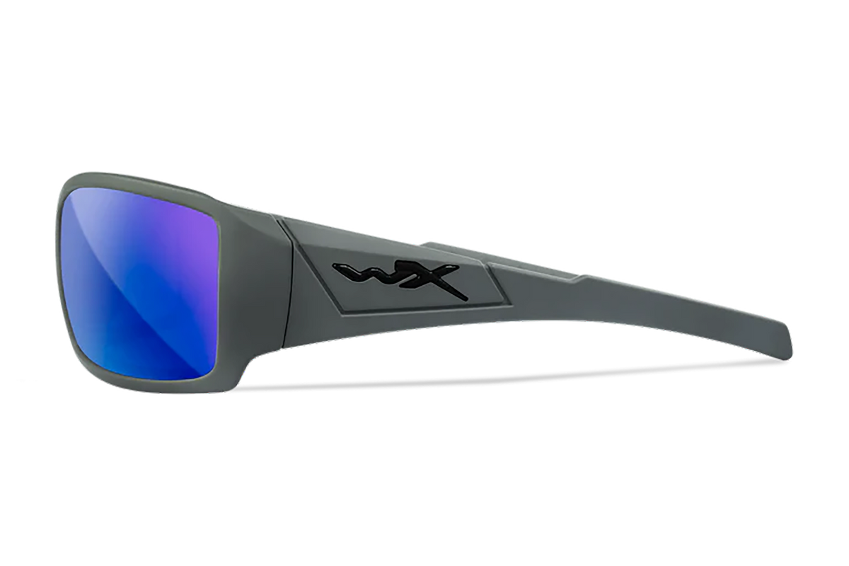 Wiley X Twisted SSTWI09 Blue Mirror Lens Polycarbonate Matte Gray Frame Safety Glasses — view 3