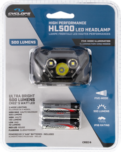 Cyclops HL500 500 Lumen 5W CREE LED Headlamp Red/White LED Black — view 3