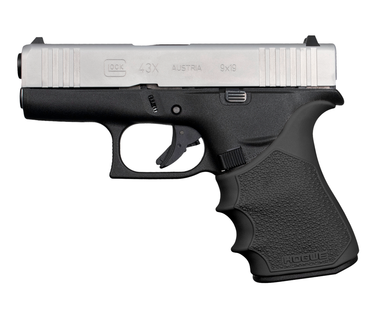 Hogue HandAll Beavertail Grip Sleeve Rubber Black Cobblestone w/ Finger Grooves - Glock 43X/48 — view 3