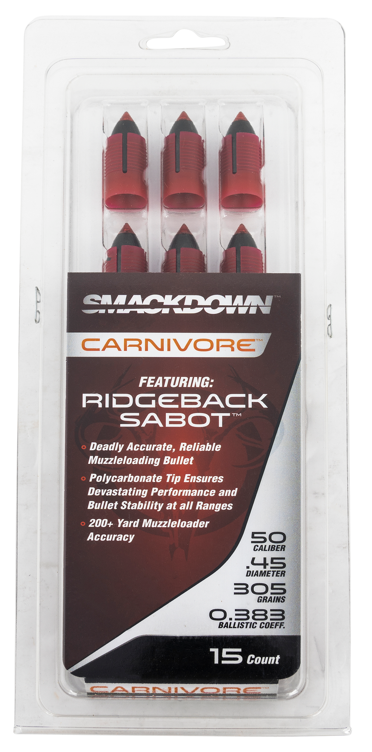Traditions Smackdown Carnivore 50 Cal 305gr 15/Box Polymer Tip Sabot — view 3