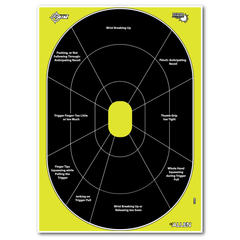 EZ-Aim 15220 Splash Reactive Oval Paper Hanging Handgun Target 12" x 18" Black/Yellow - 8 Pack — view 3