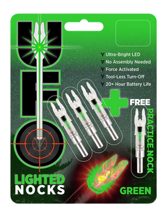 30-06 Outdoors UFO Lighted Nock .204 Green 3+1 Pack — view 3
