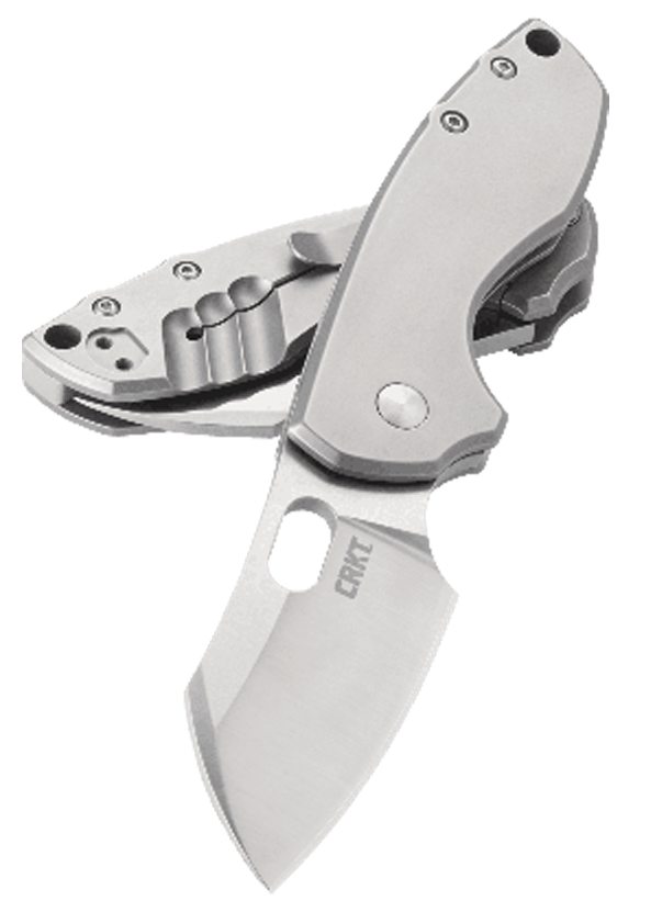 Columbia River Pilar 2.4" 8Cr13MoV Plain Folding Knife - Bead Blasted SS Handle — view 3