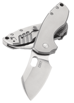 Columbia River Pilar 2.4" 8Cr13MoV Plain Folding Knife - Bead Blasted SS Handle — view 3