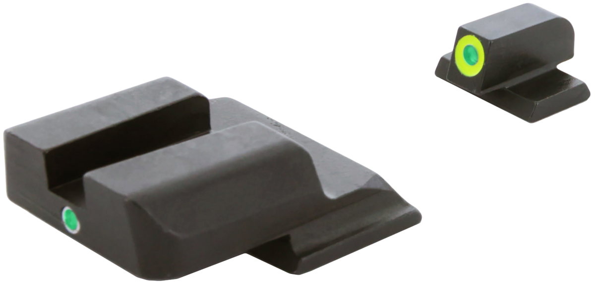 AmeriGlo SW301 i-Dot Night Sight Set for Smith & Wesson M&P - Green Tritium LumiGreen Outline Front / Green Tritium Rear — view 3