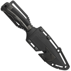 S.O.G Seal Strike 4.90" Fixed Clip Point Part Serrated AUS-8A Black TiNi GRN Handle — view 3