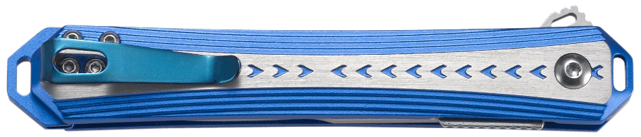Columbia River 6710 Stickler 3.38" Folding Plain Satin 12C27 Sandvik Blade Blue/Silver Aluminum Handle — view 3