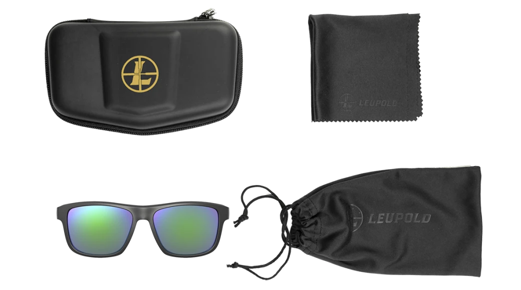 Leupold Katmai Performance Eyewear Matte Black Frame Emerald Mirror Polarized Polycarbonate Lens — view 3