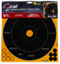 EZ-Aim 15248 Splash Reactive Self-Adhesive Paper Bullseye Target 12" Black/Orange - 5 Pack — view 3