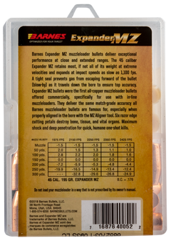 Barnes Bullets 30509 Expander MZ Muzzleloader 45 Cal 195gr Hollow Point 24/Box — view 3