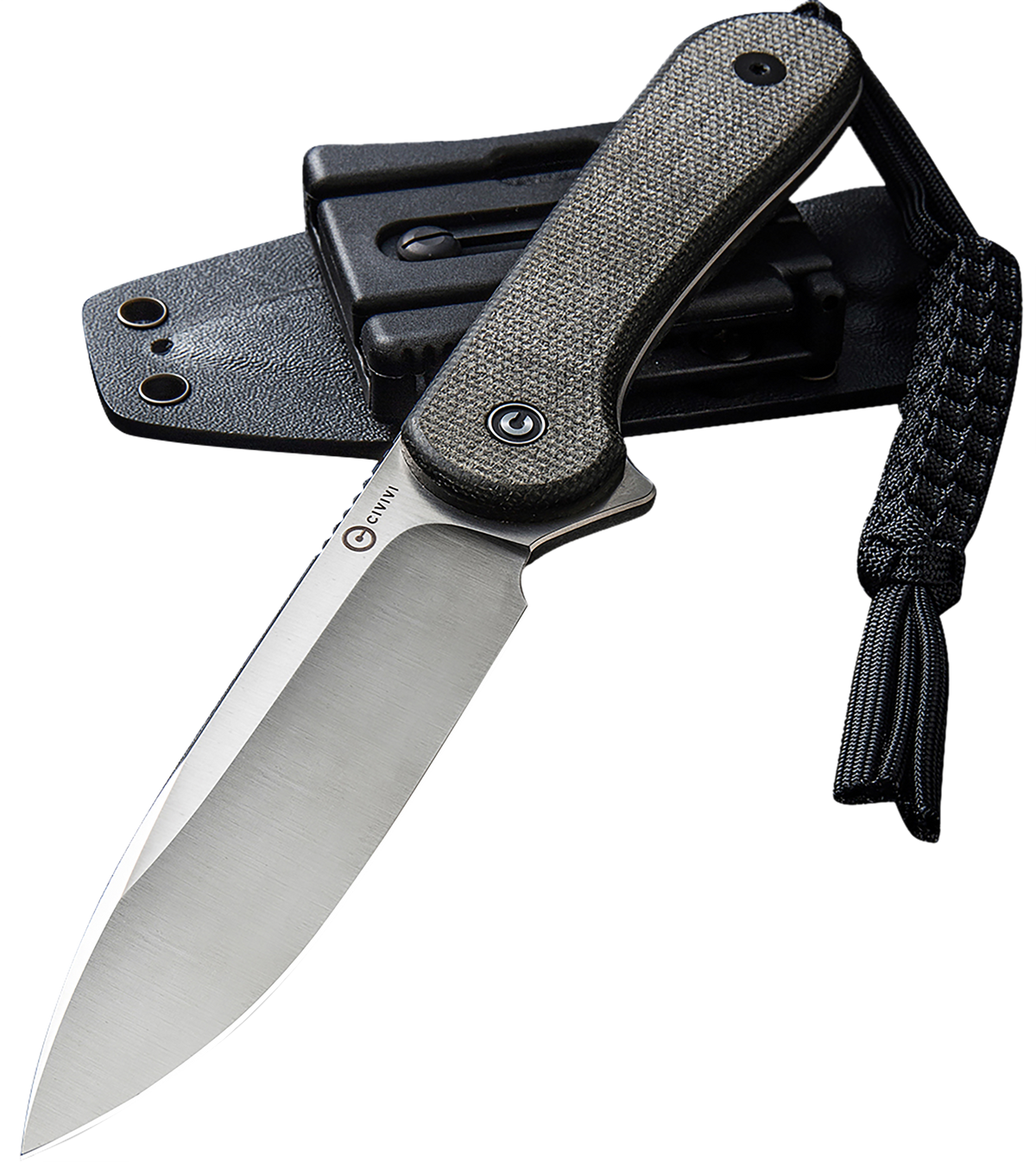 Civivi Knives Elementum 3.98" Fixed Plain Satin D2 Steel - Dark Green Micarta Handle — view 3