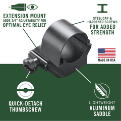 Weaver Mounts Detachable Top Mount Extension Rings 1" Extra High Matte Black — view 3