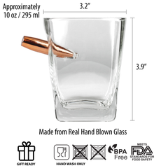 Caliber Gourmet Last Man Standing Bullet Whiskey Glass - Clear — view 3