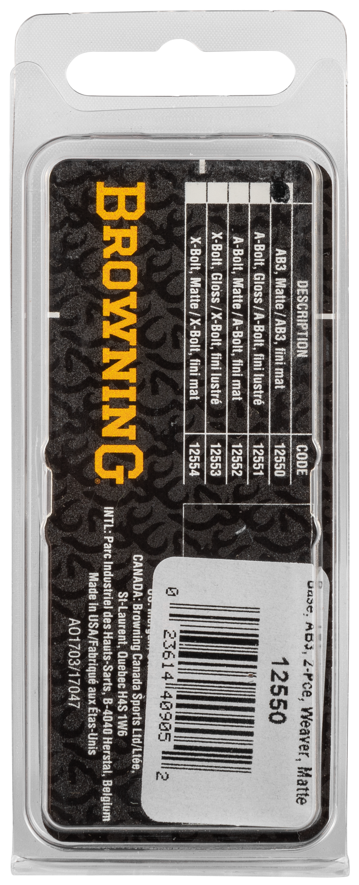 Browning 12550 Two-Piece Scope Base AB3 Weaver-Style Matte Aluminum — view 3