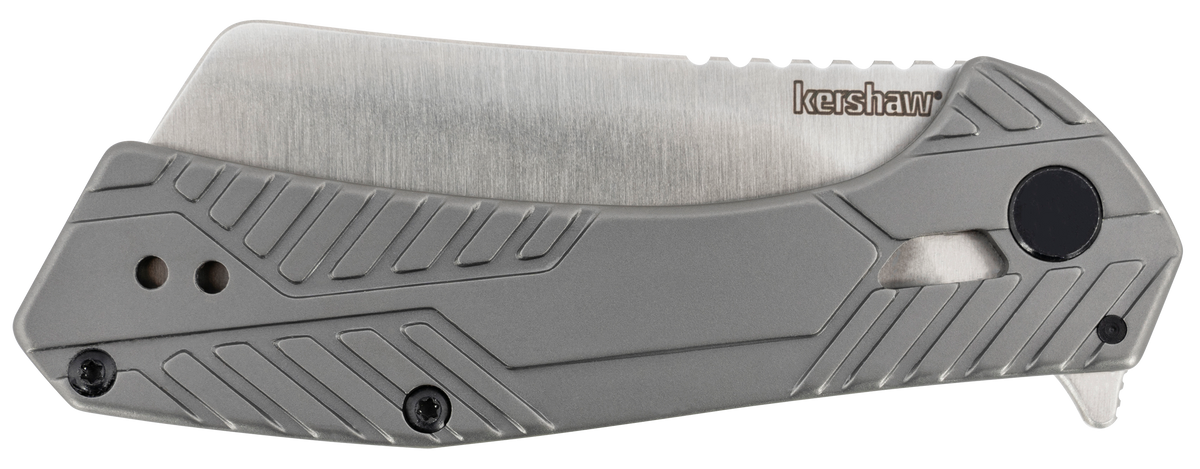 Kershaw Static 2.90" Folding Cleaver Plain 8Cr13MoV SS Knife - Gray PVD Stainless Steel — view 3