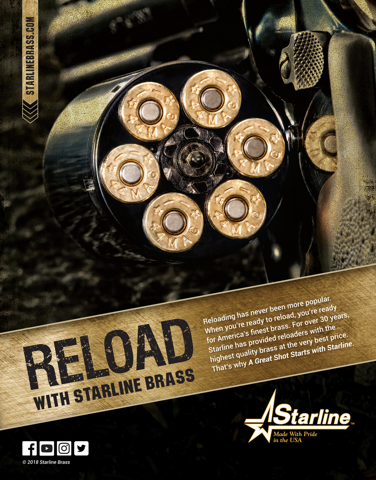 Starline Brass 41 Remington Magnum Unprimed Brass Cases 100 Per Bag — view 3