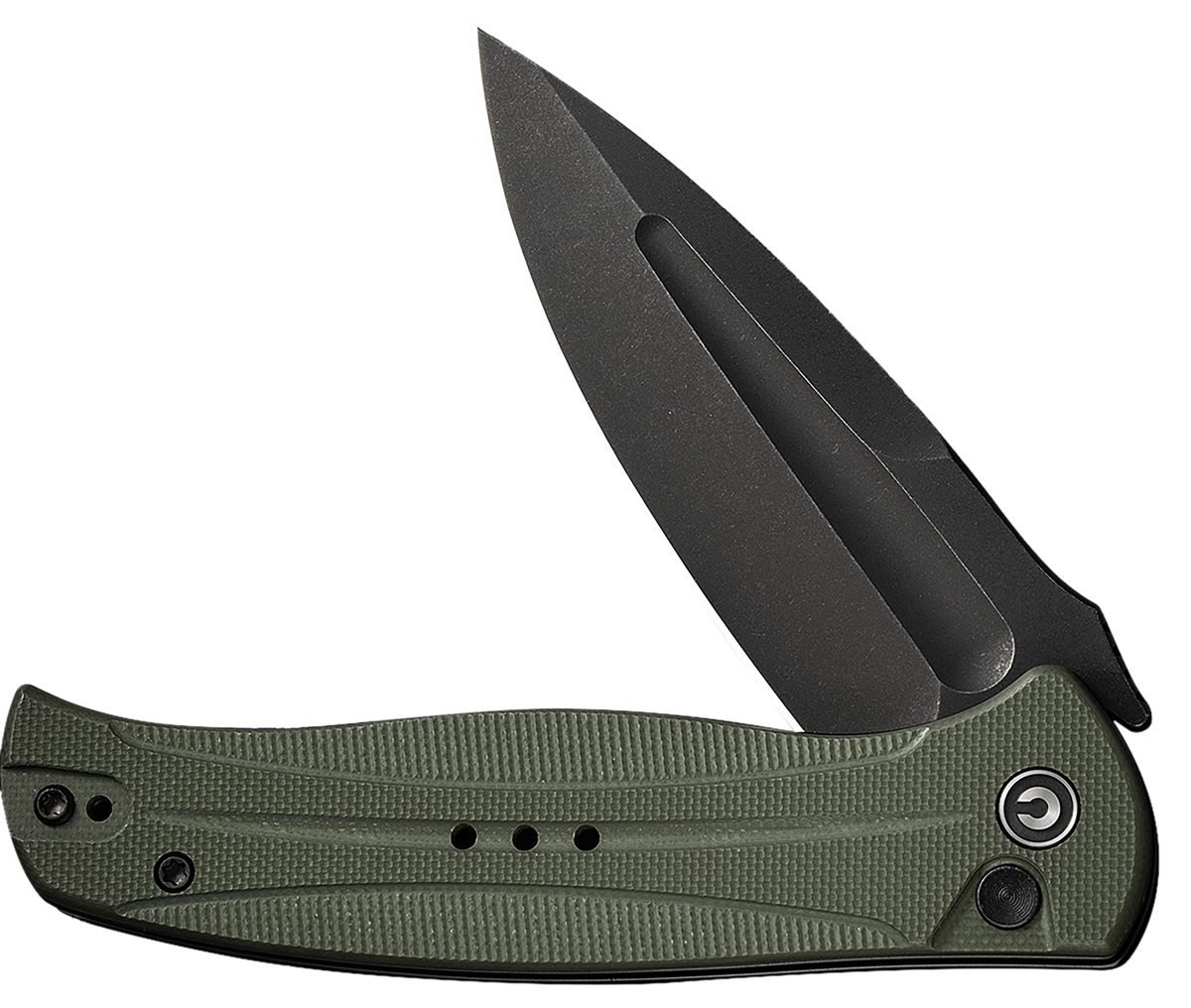 Civivi Knives Incindie 3.48" Folding Spear Point Plain 14C28N - Black Stonewash OD Green G10 — view 3