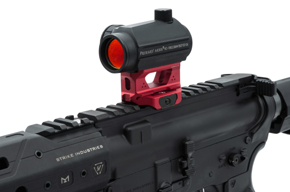 Strike Industries T1 Riser Mount Red Anodized 6061-T6 Aluminum Picatinny Rail — view 3