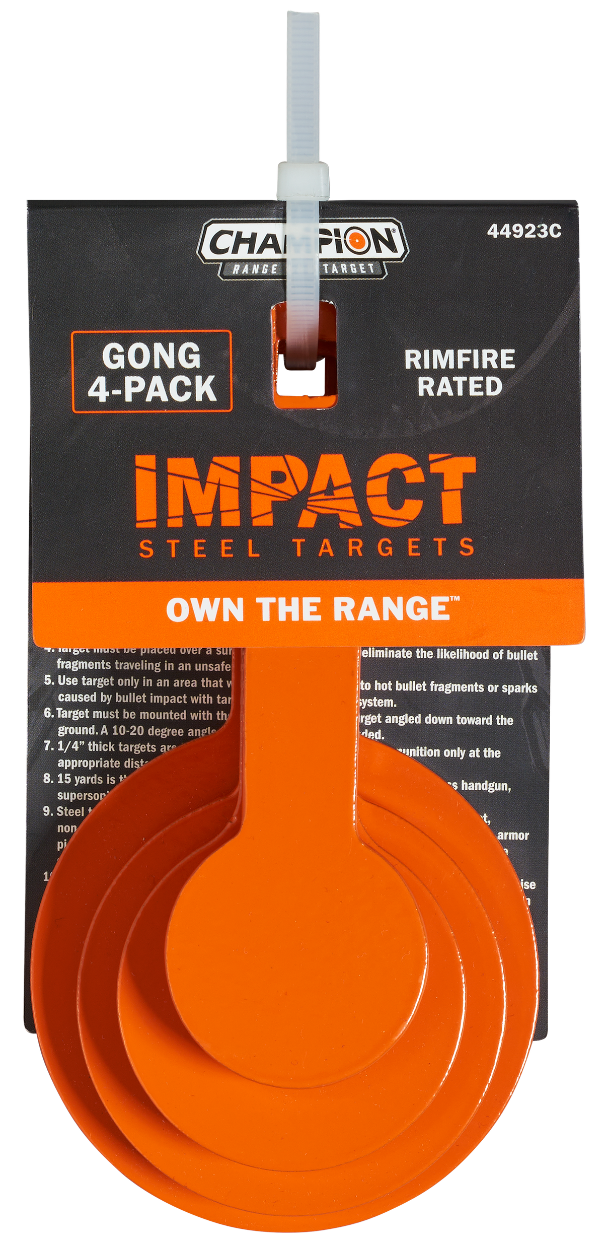 Champion Targets Impact Steel TYL Rimfire Targets Orange 4 Pack — view 3