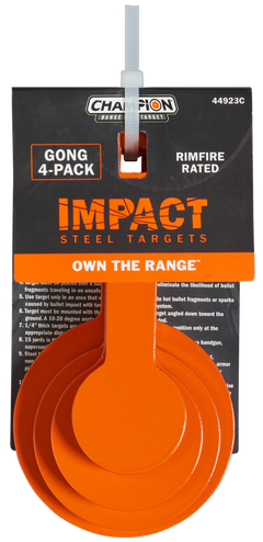 Champion Targets Impact Steel TYL Rimfire Targets Orange 4 Pack — view 3