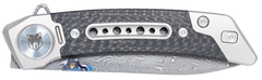 CobraTec Knives Emperor 3" Folding Drop Point Plain Damascus VG-10 SS Blade Carbon Fiber/Titanium Handle — view 3