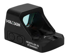 Holosun HE507K-GR X2 1x 0.58"x0.77" 2 MOA Green Dot/32 MOA Circle Reflex Sight - Black Anodized — view 3