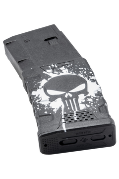 Mission First Tactical Extreme Duty 30rd 223 Rem/5.56x45mm AR-15/M4 Polymer Magazine - White Punisher Skull Splatter — view 3
