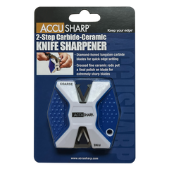 AccuSharp 342C 2-Step Knife Sharpener Hand Held Diamond Tungsten Carbide Coarse/Fine Blue/White — view 3