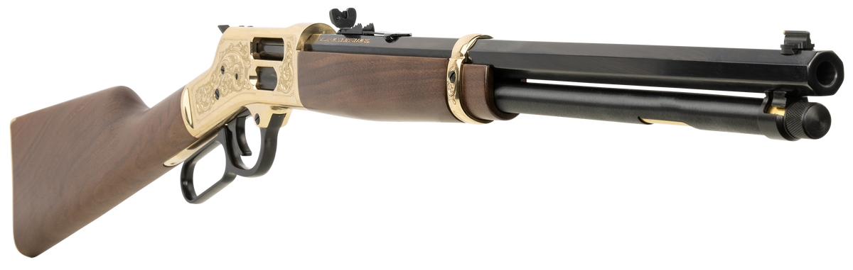 Henry H006GD Big Boy Side Gate Deluxe .44 Mag/.44 Special 20" 10+1 Lever-Action Rifle - Engraved Polished Brass Receiver — view 3