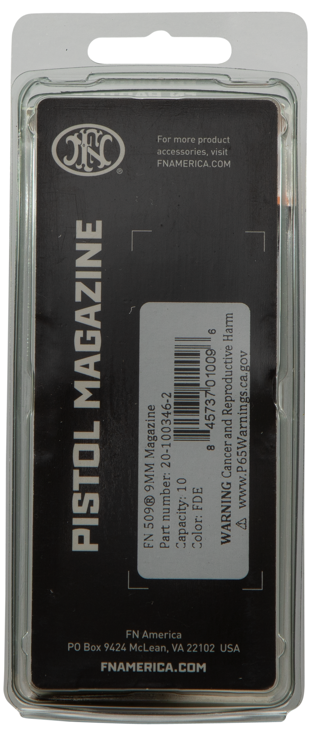 FN 509 9mm Luger 10-Rd Black/FDE Steel Pistol Magazine — view 3