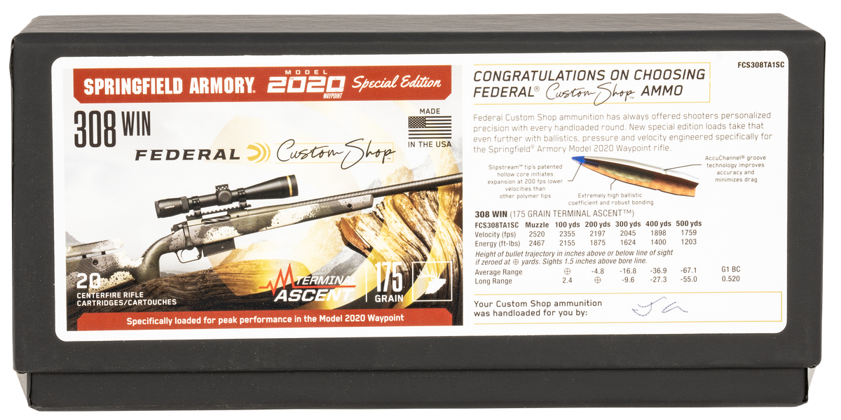 Federal Custom Shop 308 Win 175gr Terminal Ascent 20-Rd Box — view 3