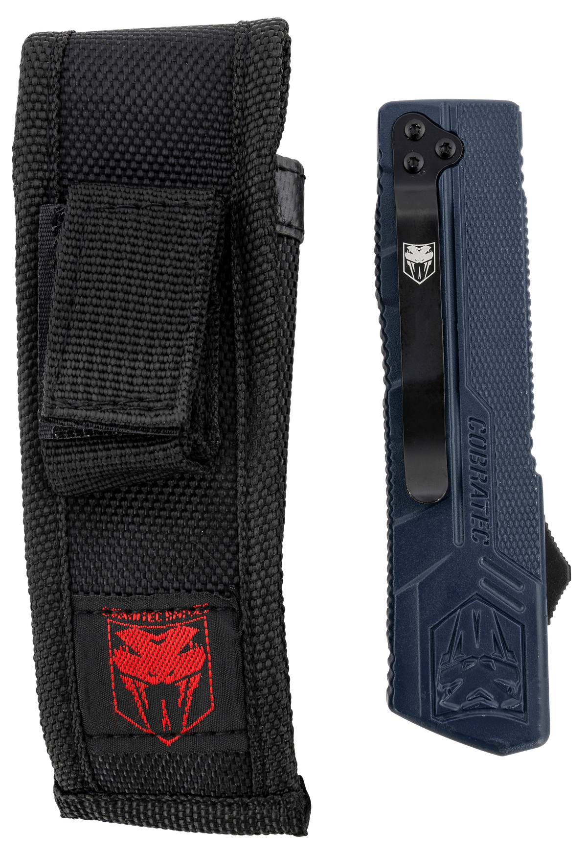 CobraTec Knives NYCTLWTNS Lightweight 3.25" OTF Tanto Plain D2 Steel NYPD Blue Aluminum Handle — view 3