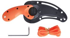 Columbia River CRKT Bear Claw 2.39" Fixed Hawkbill Veff Serrated AUS-8A Stonewashed Blaze Orange GRN — view 3