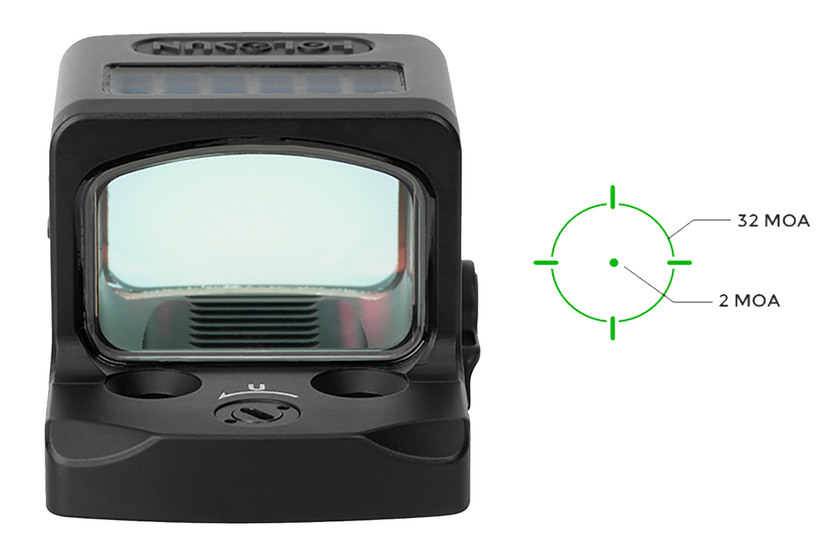 Holosun EPS-GR-MRS 1x 0.63"x0.91" 2 MOA Green Dot/32 MOA Circle Pistol Sight - Black Anodized — view 3