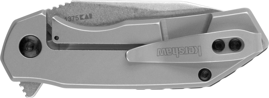 Kershaw Valve 1375 2.25" Folding Drop Point Plain Stonewashed 4Cr14 - Bead Blasted Stainless Steel Handle — view 3