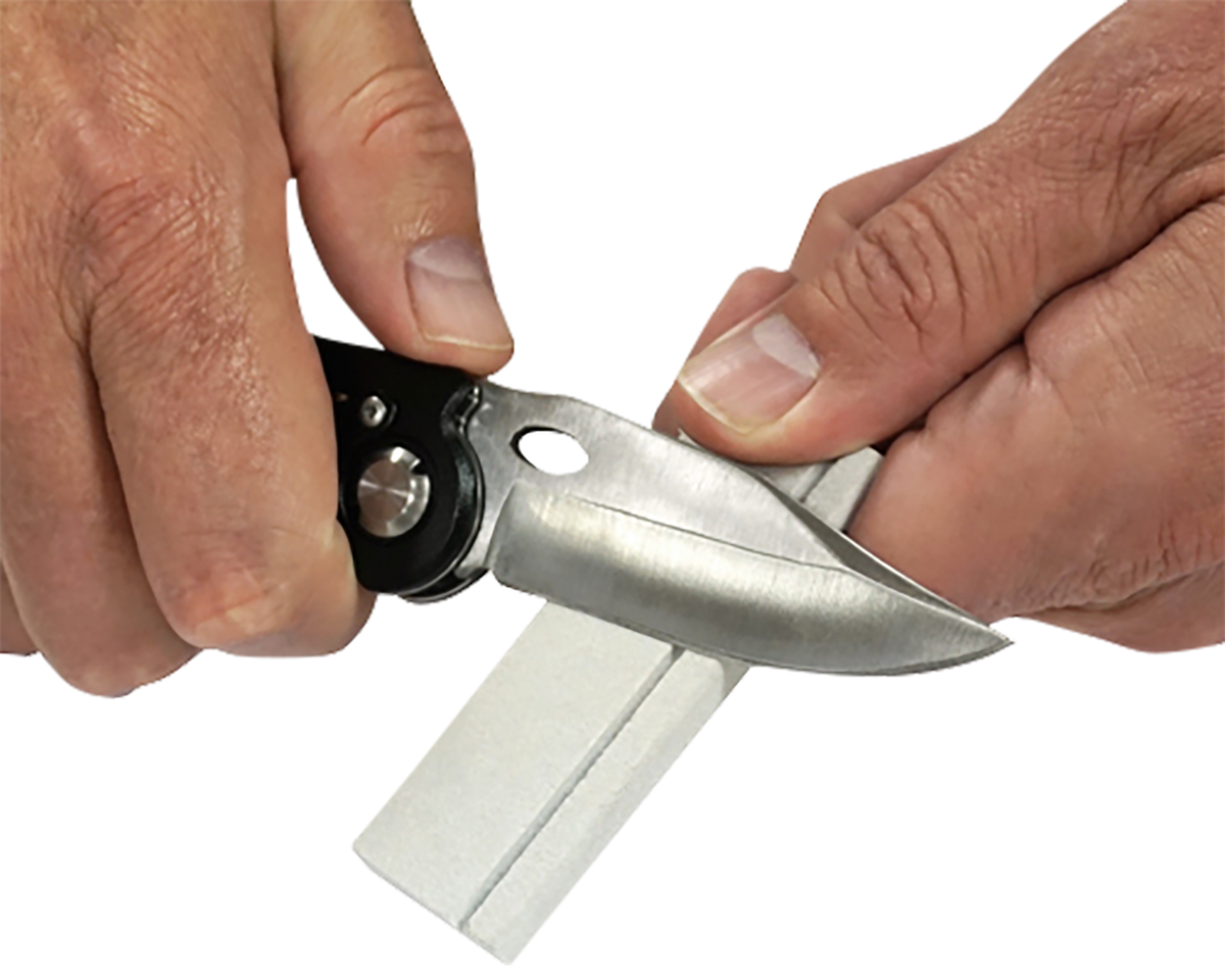 Accusharp 024C Pocket Stone Natural Arkansas Stone Sharpener - Belt Carry Pouch — view 3