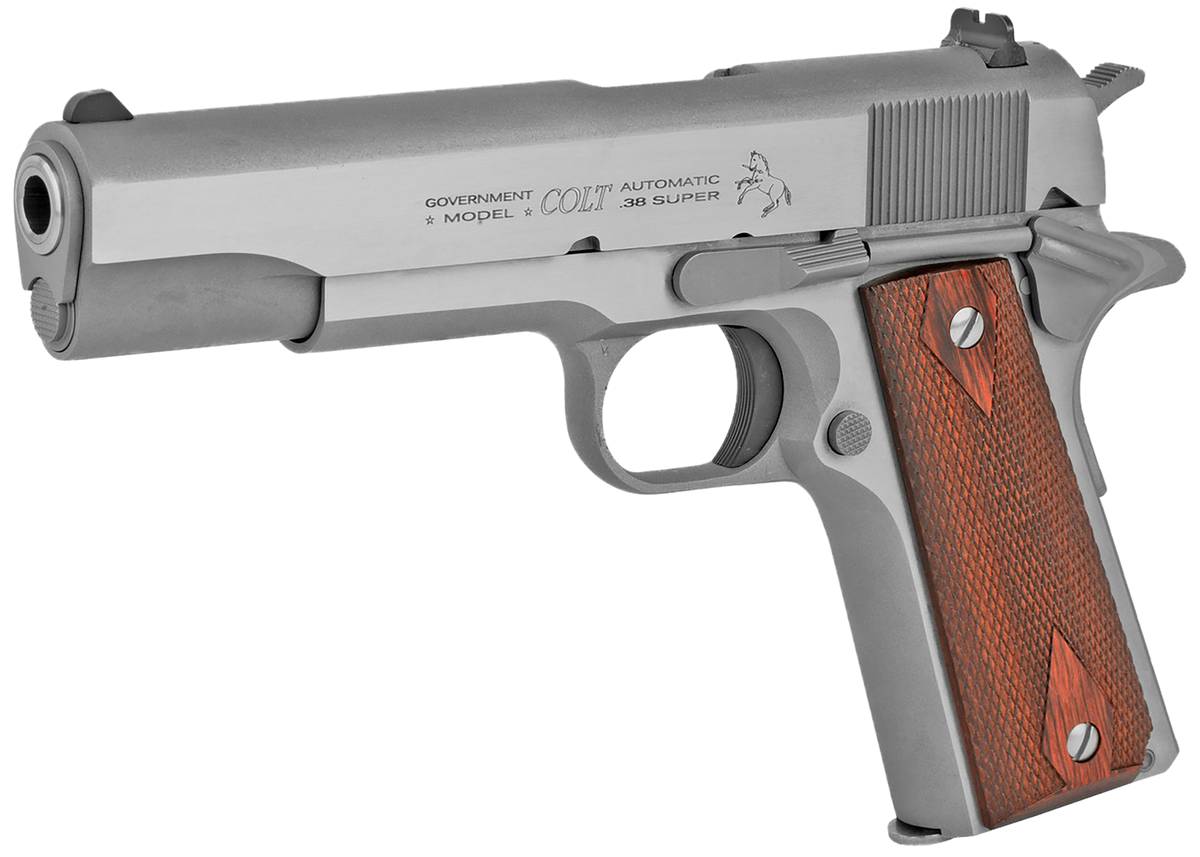 Colt Mfg 1911 Government 38 Super 5" 9+1 SAO Pistol - Stainless — view 3