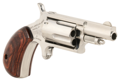 North American Arms LDLX 22 Mag 1.13" 5-Shot SAO Mini-Revolver - Polished Stainless, Rosewood — view 3