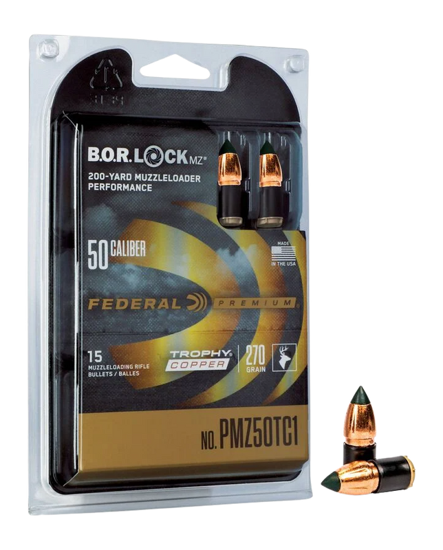 Federal Trophy Copper 50 Cal 270gr Polymer Tip Muzzleloader Bullets - 15/Box — view 3