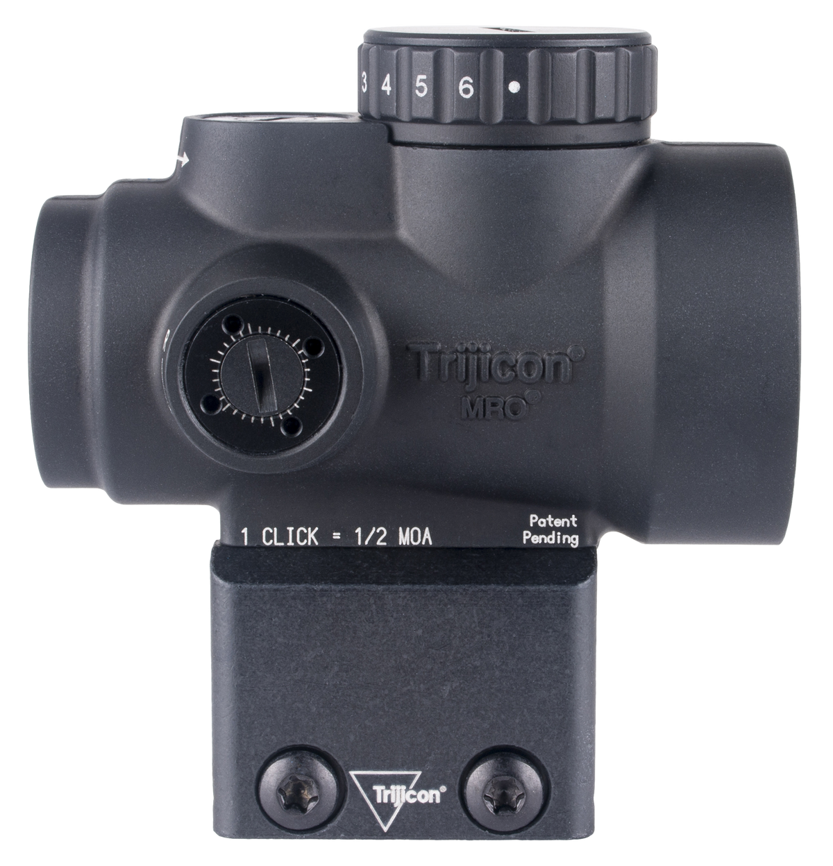 Trijicon MRO SD 1x25mm 2 MOA Green Dot Reflex Sight - Lower 1/3 Co-Witness Mount — view 3