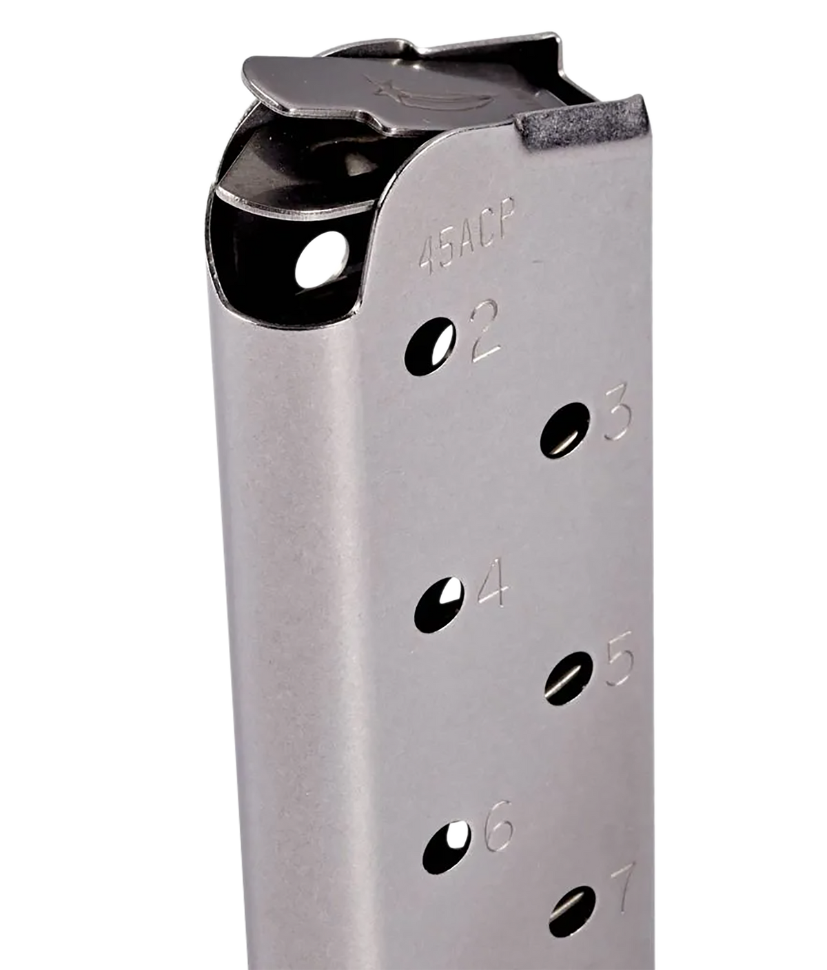 Chip McCormick Custom Match Grade 1911 Officer 45 ACP 7rd Stainless Steel Magazine — view 3