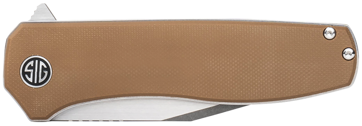 Eikonic Knife Company Xiphos 3.40" Folding Modified Tanto Plain Edge Nitro-V Coyote Brown G10 Handle — view 3