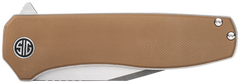 Eikonic Knife Company Xiphos 3.40" Folding Modified Tanto Plain Edge Nitro-V Coyote Brown G10 Handle — view 3