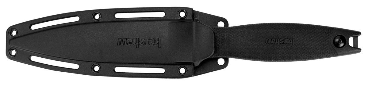 Kershaw Secret Agent 4007 4.4" Fixed Spear Point Plain 8Cr13MoV Black Oxide - Black GFN — view 3
