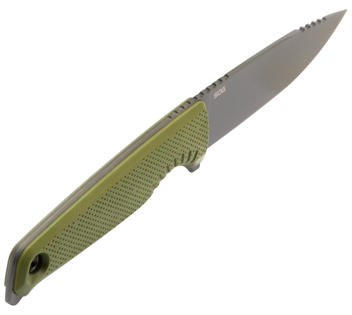 S.O.G Altair FX 3.40" Fixed Drop Point Plain Satin TiNi Cryo CPM 154 SS Field Green GRN Handle — view 3