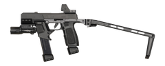 Tyrant CNC T.W.S. 365 Sig P365 Pistol Chassis - Gunmetal Aluminum/Polymer Folding Brace — view 3