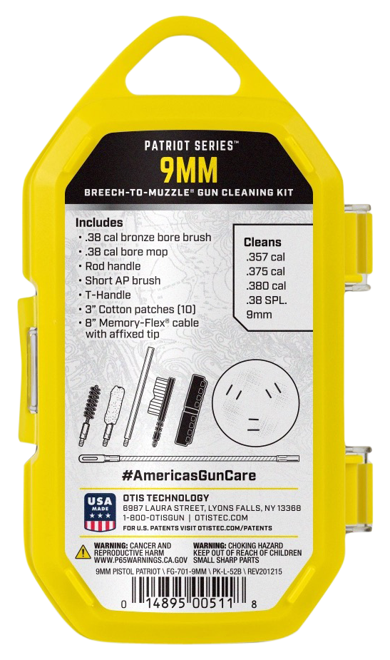 Otis Patriot Cleaning Kit 9mm Pistol 15-Piece Yellow Box — view 3